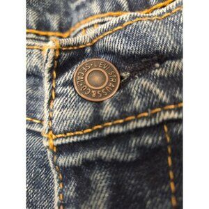 Levis 514 Jeans Mens 36x33 Blue Dark Wash Straight Leg Slim Fit Washed Out